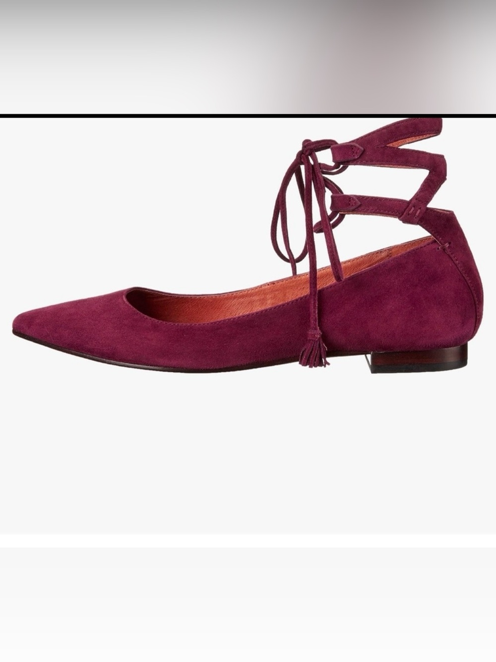 Frye Sienna Ghillie Ballet Suede Bordeaux Size 7 Worn once